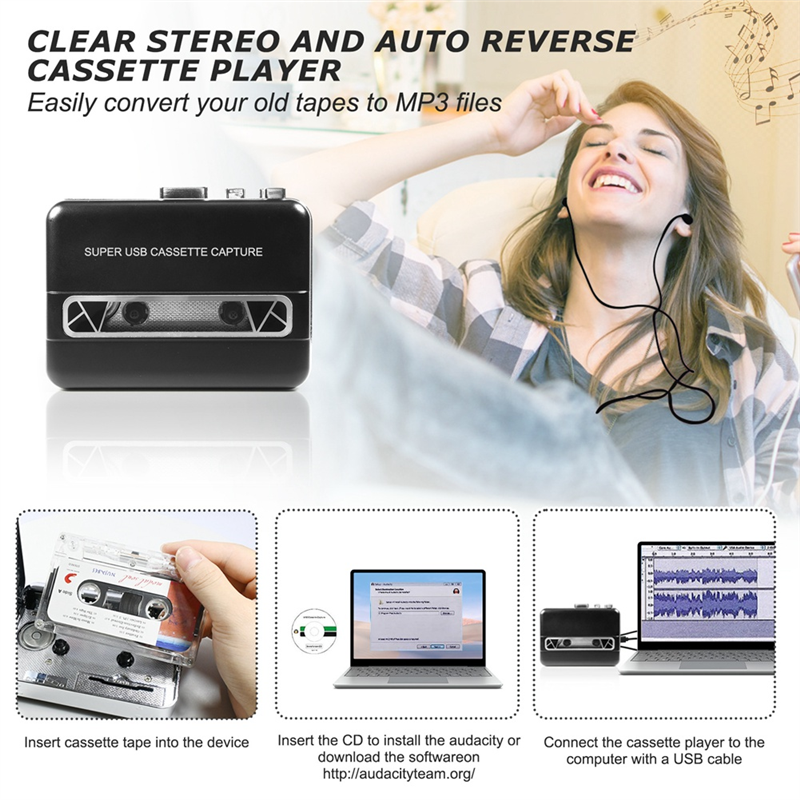 Audio Music Player Pc - AA60-Super USB Cassette-To-MP3 Capture Converter USB