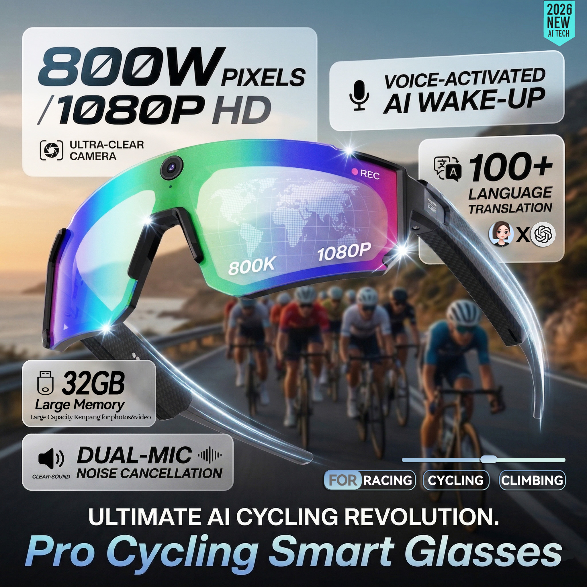 Audio Music To Video Ai - Smart AI Sunglasses 1200P HD Video