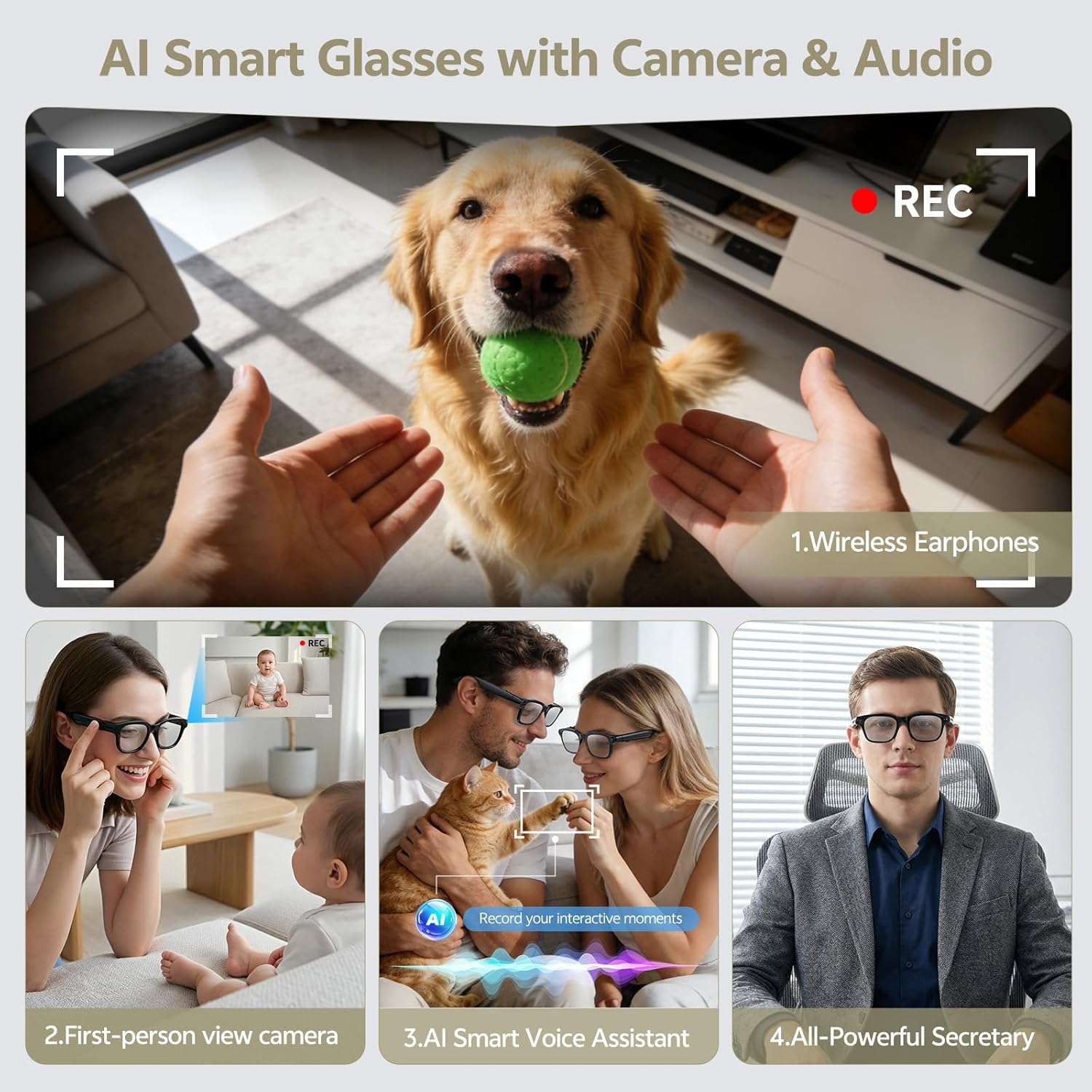 2026 New Camera Glasses 1080P  - Audio Music To Video Ai ulasan dan harga