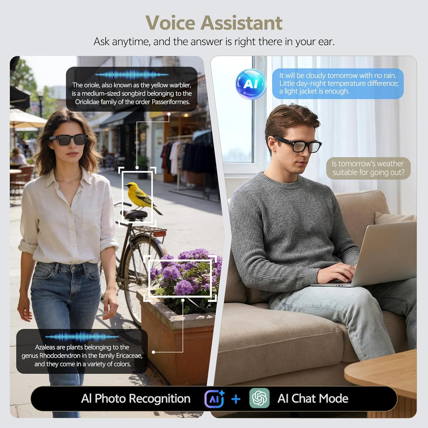 2026 New Camera Glasses 1080P  - Audio Music To Video Ai ulasan dan harga