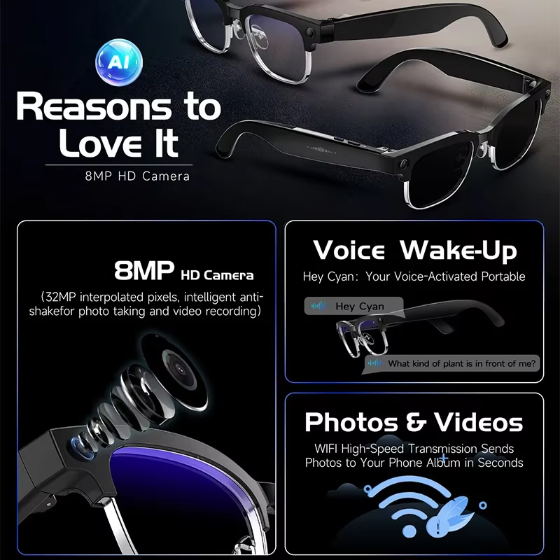 Smart Camera Glasses Photo and - Audio Music To Video Ai ulasan dan harga