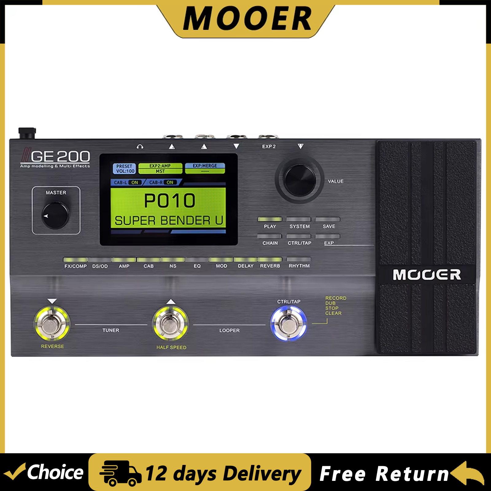 MOOER GE200 Guitar Amp Modelli - Looper Pedal Guitar ulasan dan harga