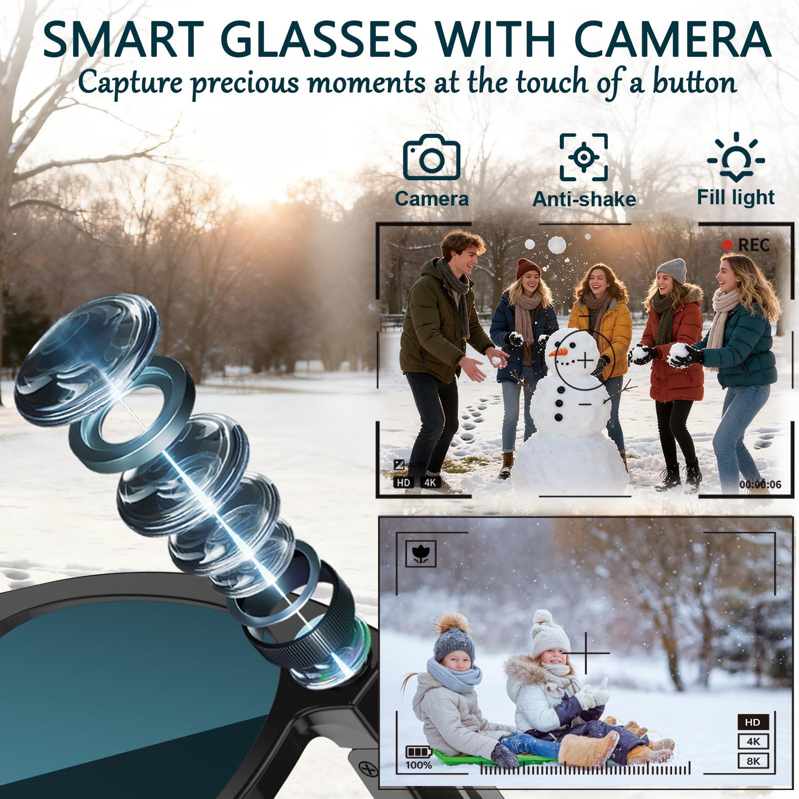Black Smart Ai Glasses for Men - Audio Music To Video Ai ulasan dan harga