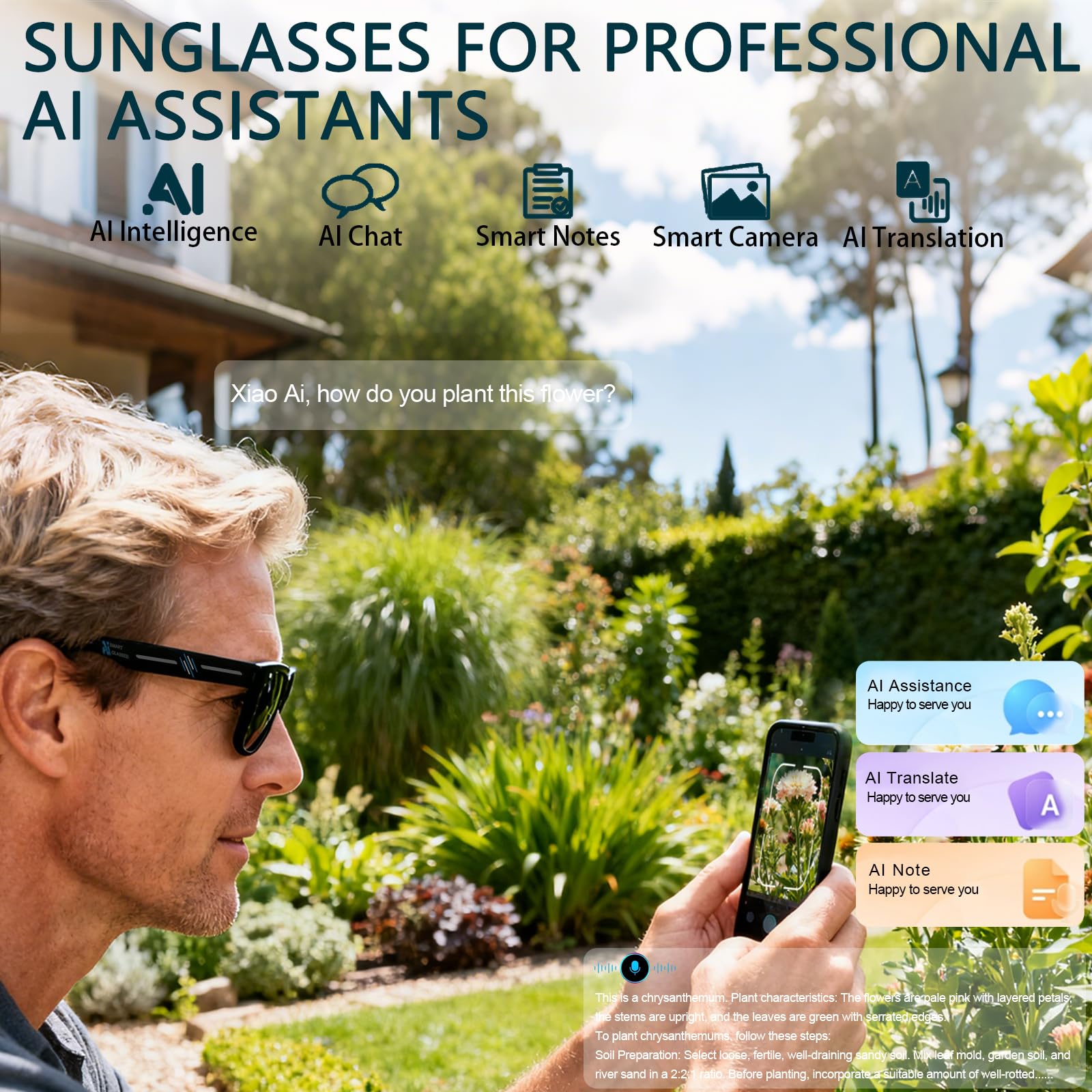 Black Smart Ai Glasses for Men - Audio Music To Video Ai ulasan dan harga