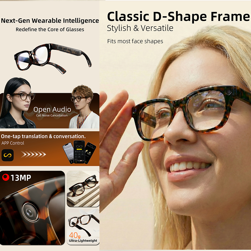 G600 Pro AI Smart Glasses 13MP - Audio Music To Video Ai ulasan dan harga