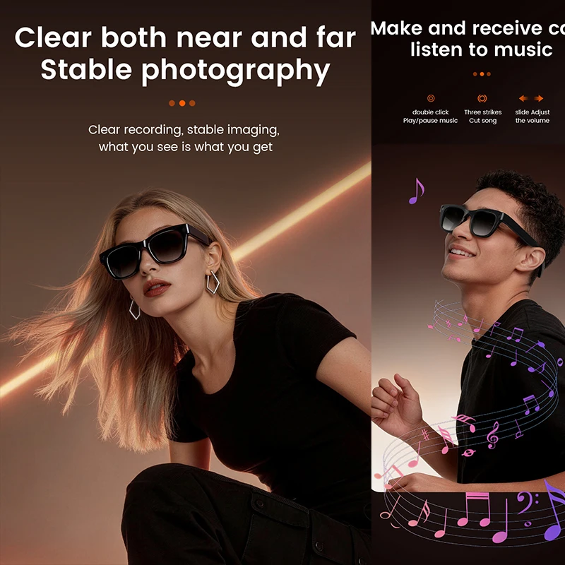 1300W HD Camera Smart AI Glass - Audio Music To Video Ai ulasan dan harga