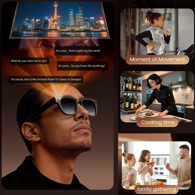 1300W HD Camera Smart AI Glass - Audio Music To Video Ai ulasan dan harga