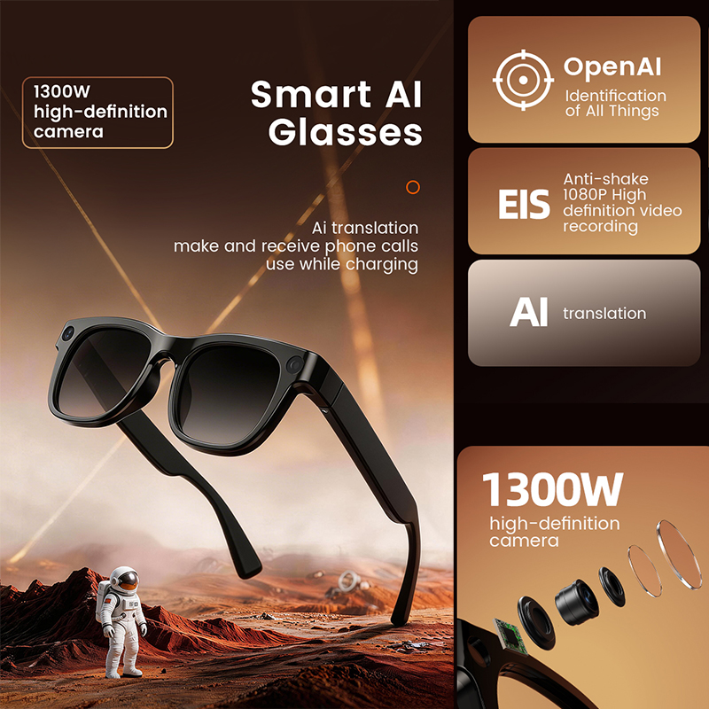 1300W HD Camera Smart AI Glass - Audio Music To Video Ai ulasan dan harga