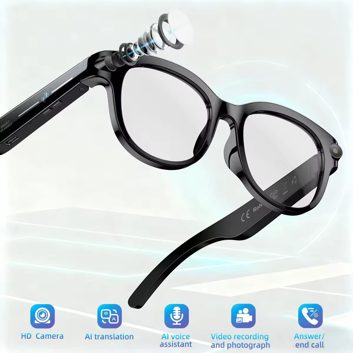 2026 New AI Smart Glasses with - Audio Music To Video Ai ulasan dan harga